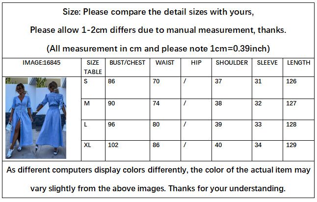 Spring Summer New Women's Clothing Solid Color Fashion Sexy V-neck Long Single-Breasted Denim Dress