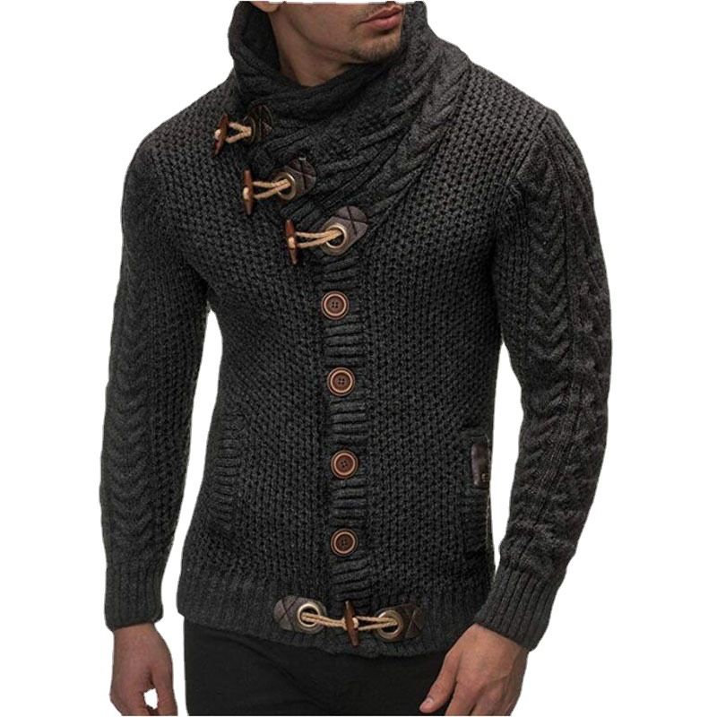 Autumn Winter Turtleneck Sweater Men Casual Solid Knitted Cardigan Men FullSleeve Slim Mens Oversized Sweaters Coat men