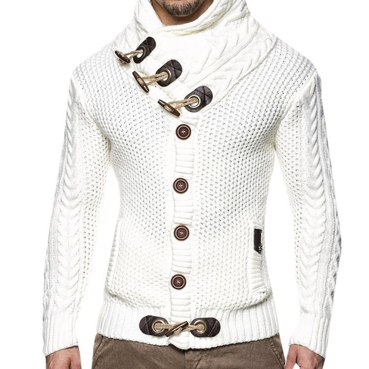 Autumn Winter Turtleneck Sweater Men Casual Solid Knitted Cardigan Men FullSleeve Slim Mens Oversized Sweaters Coat men