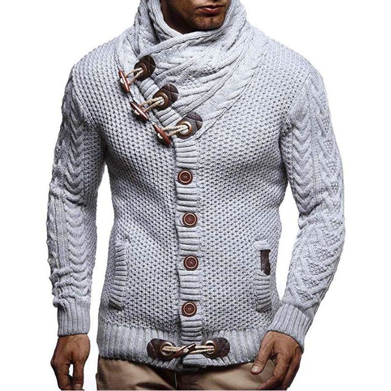 Autumn Winter Turtleneck Sweater Men Casual Solid Knitted Cardigan Men FullSleeve Slim Mens Oversized Sweaters Coat men