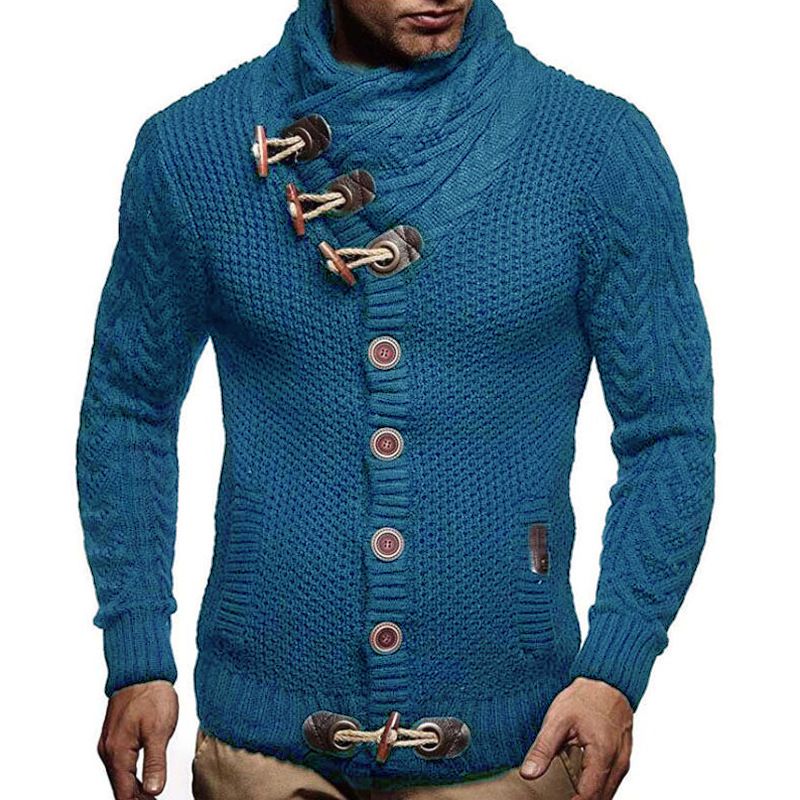 Autumn Winter Turtleneck Sweater Men Casual Solid Knitted Cardigan Men FullSleeve Slim Mens Oversized Sweaters Coat men