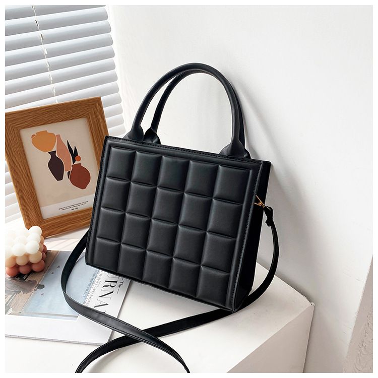 New Luxury Handbags Designer Women Shoulder Bag Fashion Plaid PU Leather Crossbody Bags Square Small Top-handle Bags Tote