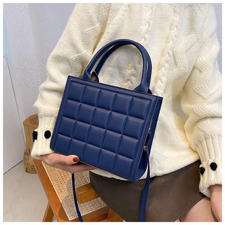 New Luxury Handbags Designer Women Shoulder Bag Fashion Plaid PU Leather Crossbody Bags Square Small Top-handle Bags Tote