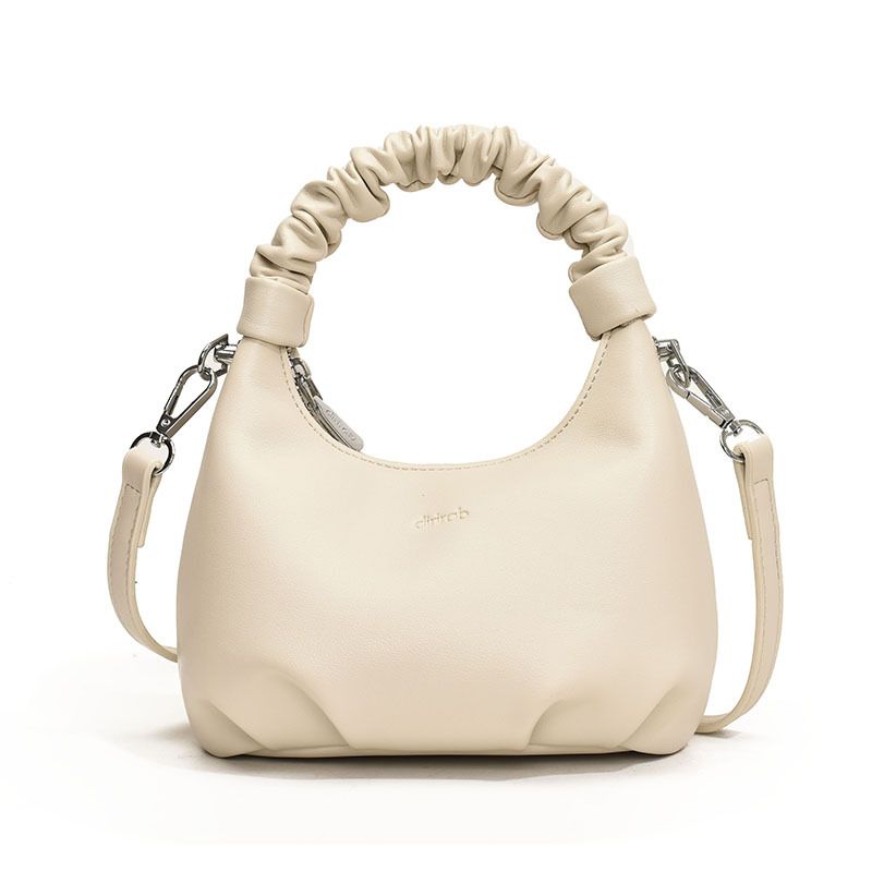 New Stylish Niche Pleated Soft Leather Handbag for Women, Simple and Trendy Single Shoulder Crossbody Bag