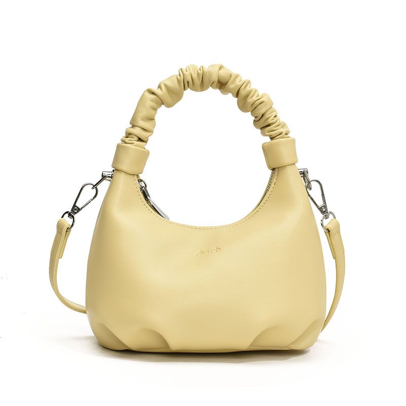 New Stylish Niche Pleated Soft Leather Handbag for Women, Simple and Trendy Single Shoulder Crossbody Bag