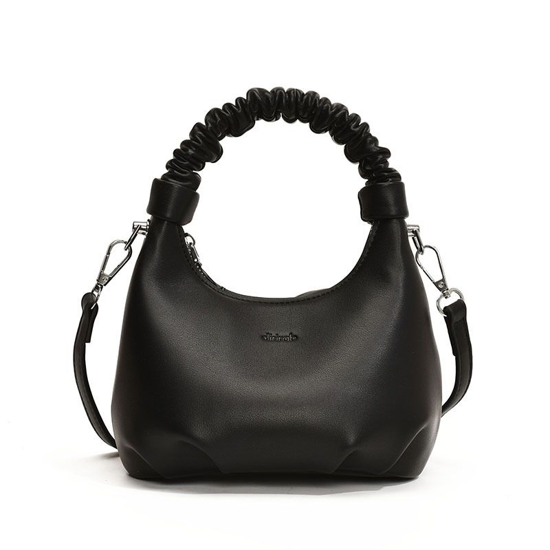New Stylish Niche Pleated Soft Leather Handbag for Women, Simple and Trendy Single Shoulder Crossbody Bag