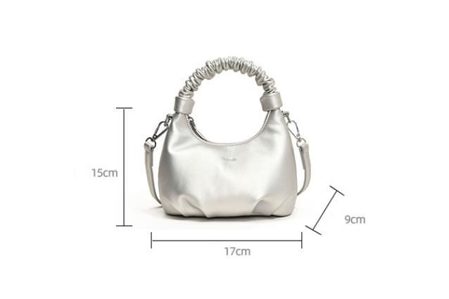 New Stylish Niche Pleated Soft Leather Handbag for Women, Simple and Trendy Single Shoulder Crossbody Bag