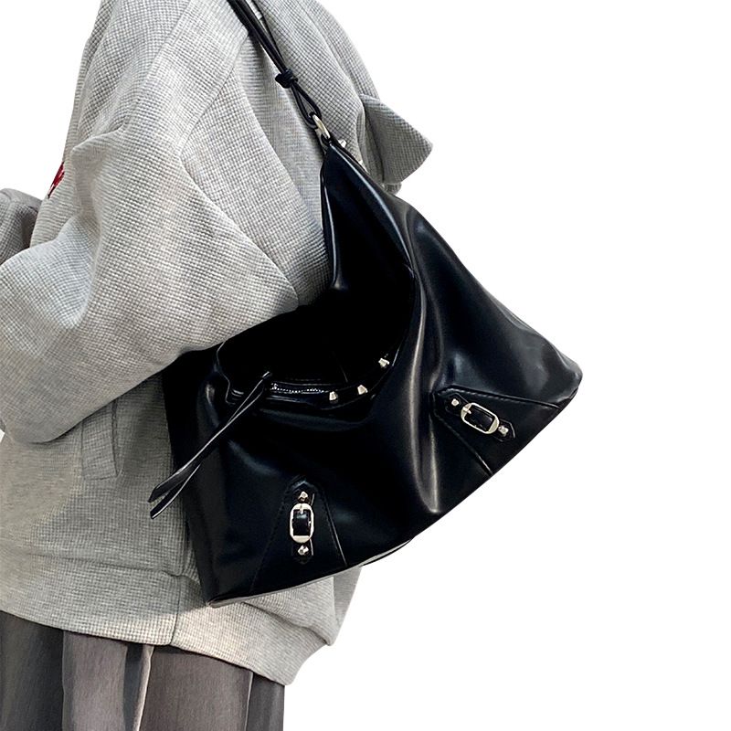 Cool Punk Women's Tote Shoulder Bag Retro Locomotive Female Crossbody Bags Large Capacity Ladies Travel Commute Handbags