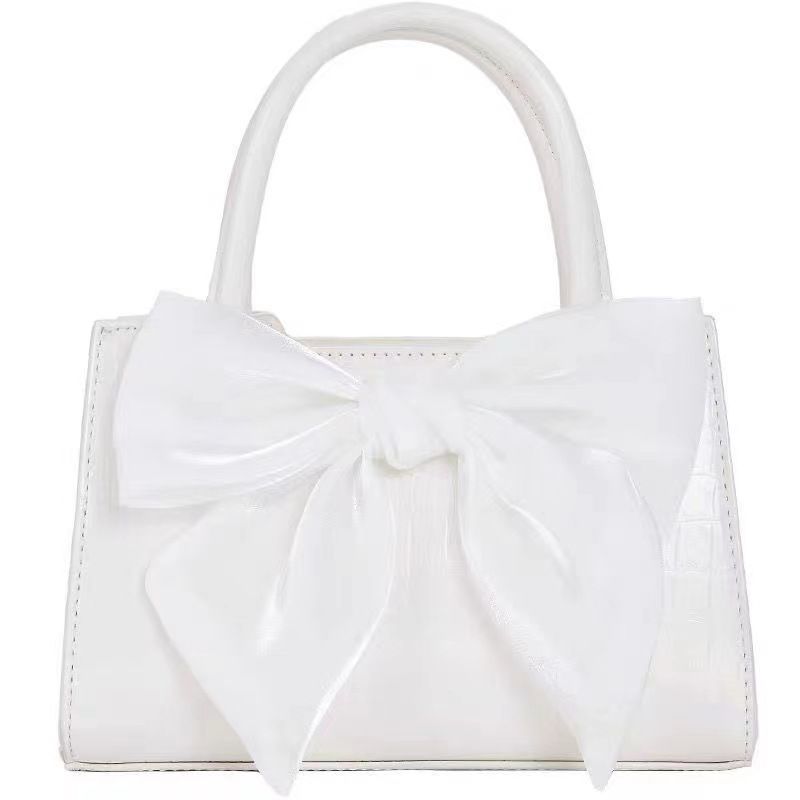 Fashion Women's Clutch Purse Handbags Summer Pink White Bowknot Female Underarm Bags Sweet Girl's Small Square Shoulder Messenger Bag