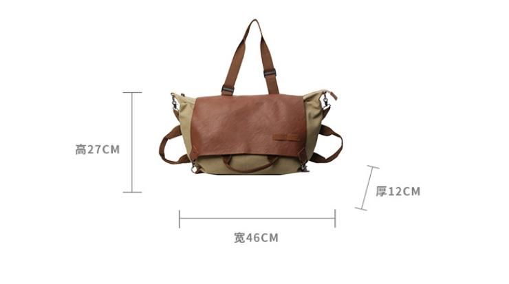 Trendy Splicing Women's Tote Bag Large Capacity Canvas Messenger Bag Vintage University Bag Woman Daily Travel Lady's Handbag Shoulder Bags