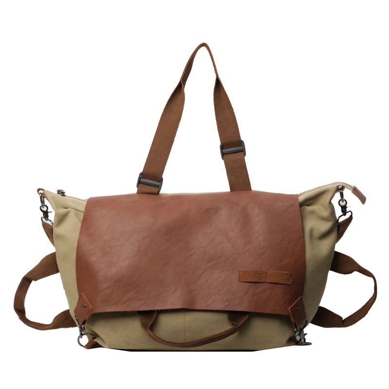 Trendy Splicing Women's Tote Bag Large Capacity Canvas Messenger Bag Vintage University Bag Woman Daily Travel Lady's Handbag Shoulder Bags