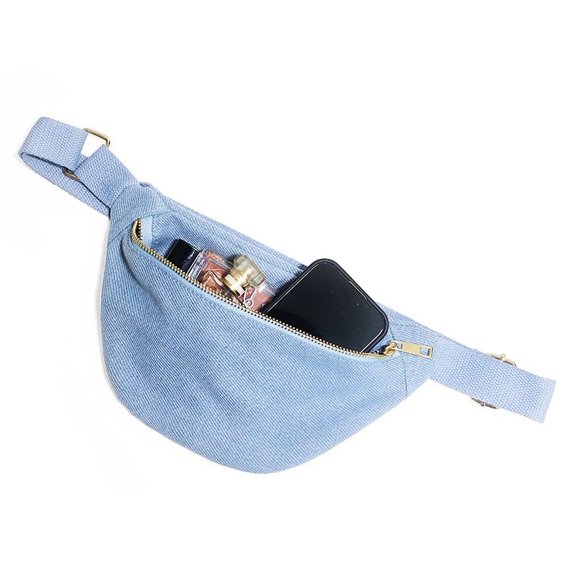 Trendy Convertible Denim Waist Bag | Unisex Lightweight Crossbody Backpack for Outdoor Sports, Hiking & Travel Shoulder Bags