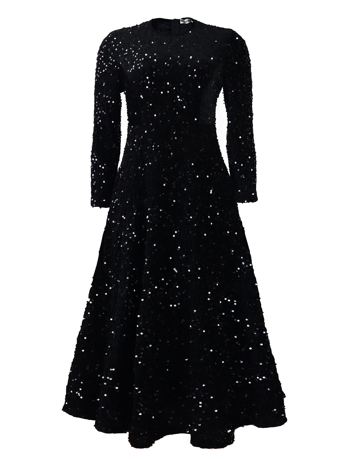 Vintage Fashion Sequin Women Church Swing Dresses Long Sleeve O-Neck High Waist Elegant Glitter Banquet Party Evening Dress
