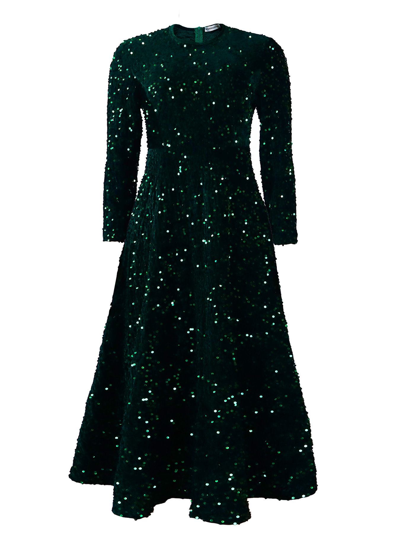 Vintage Fashion Sequin Women Church Swing Dresses Long Sleeve O-Neck High Waist Elegant Glitter Banquet Party Evening Dress