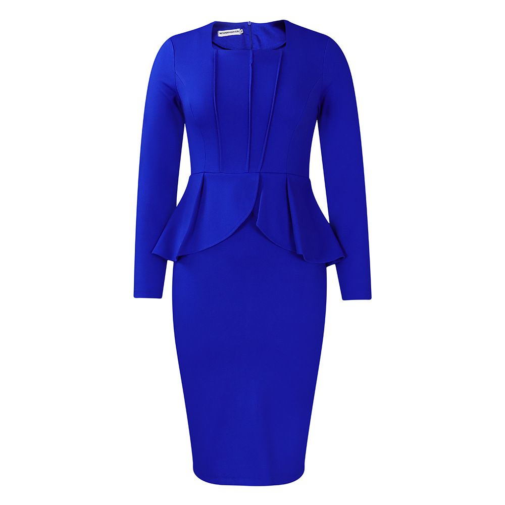 Solid Plus Size Club Verge Dress Women Long Sleeve Large Big Dresses Spring Slim Fit Party Tight Curvy Dress