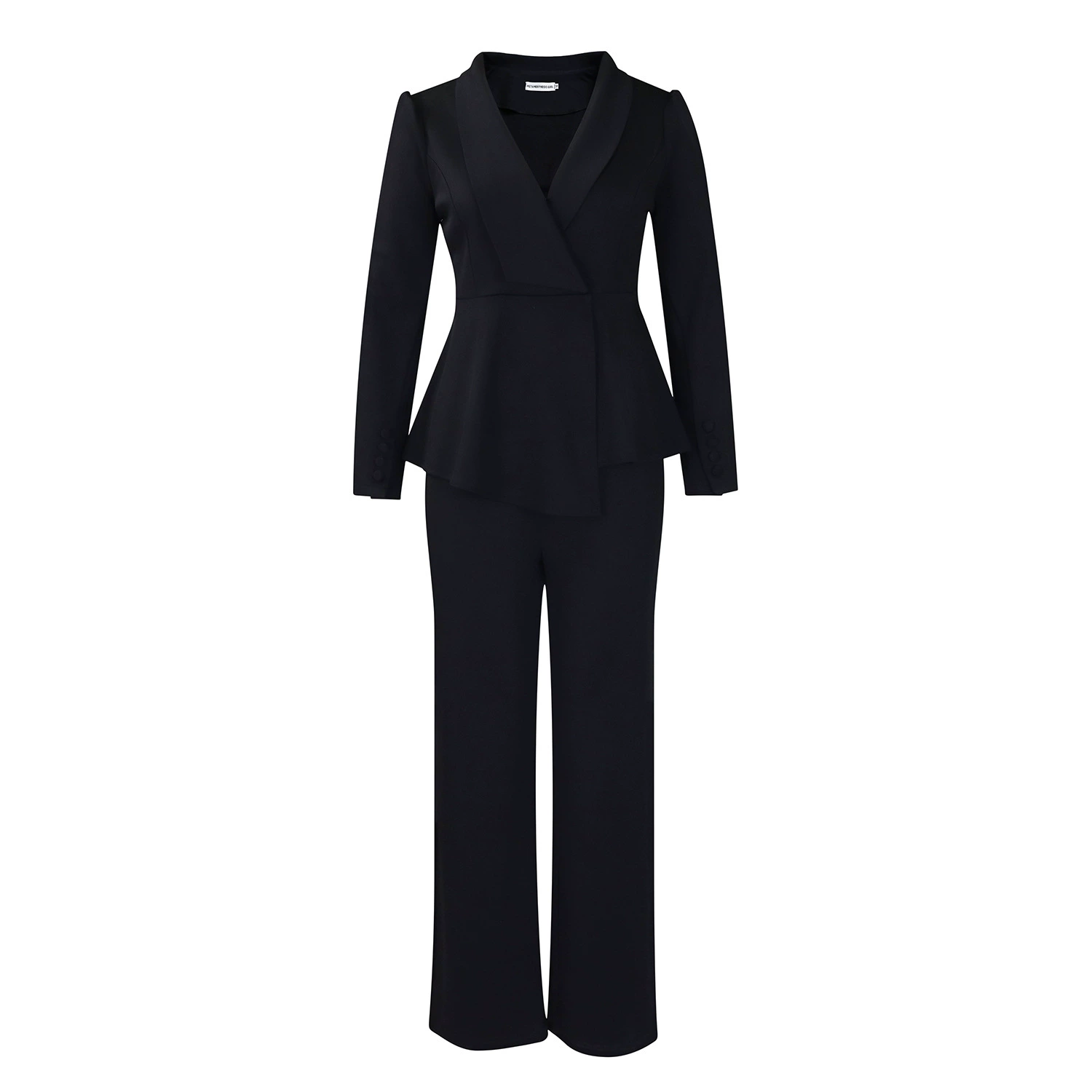Fashionable Elegant Winter New Women's Clothing Olruffle Edge Top Bell Bottoms African Suit Two-Piece Outfits