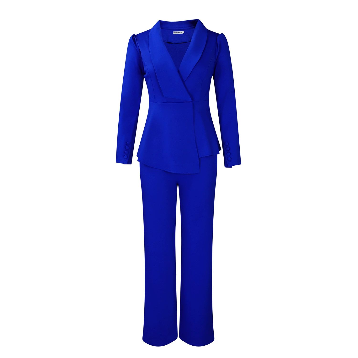 Fashionable Elegant Winter New Women's Clothing Olruffle Edge Top Bell Bottoms African Suit Two-Piece Outfits
