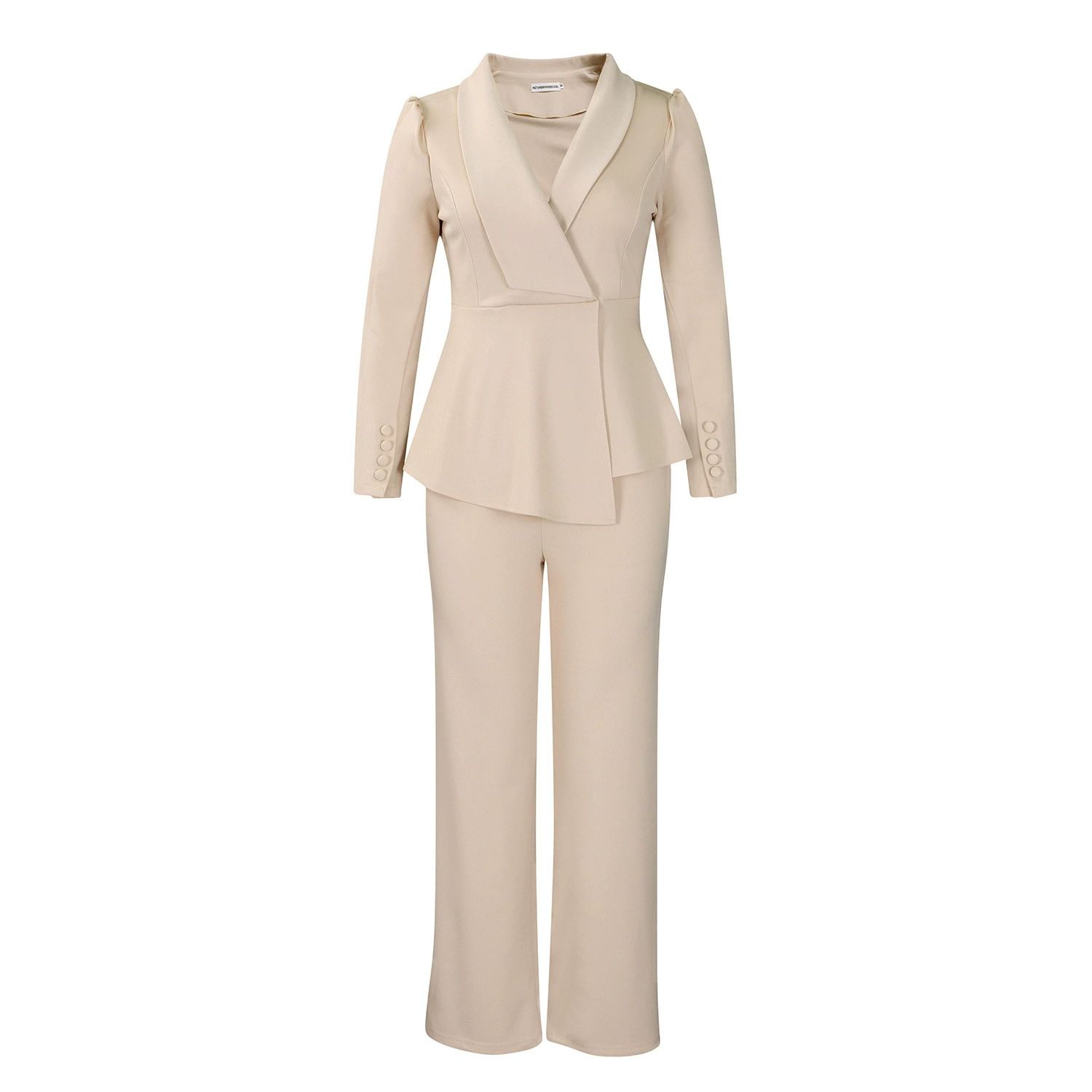 Fashionable Elegant Winter New Women's Clothing Olruffle Edge Top Bell Bottoms African Suit Two-Piece Outfits