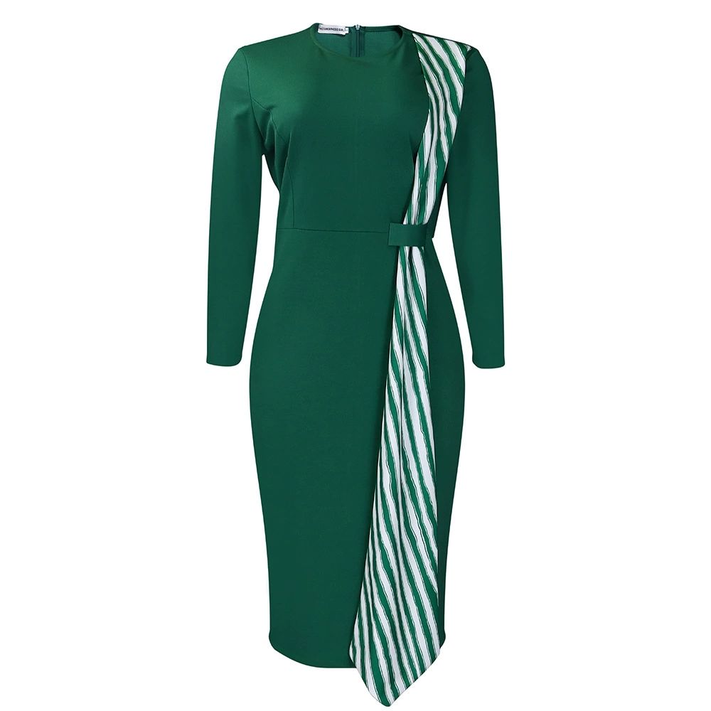 African Dresses For Women Autumn Dashiki Bodycon Midi Dress African Clothes Fashion Elegant Dresses Ladies Africa Clothing