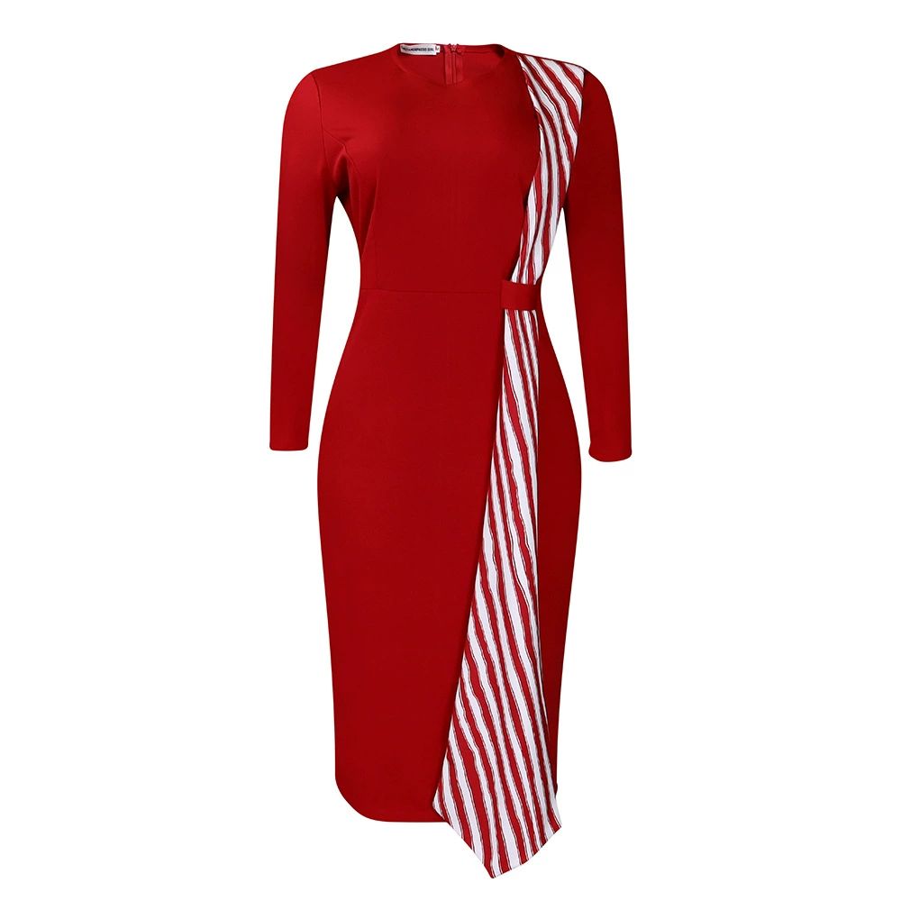 African Dresses For Women Autumn Dashiki Bodycon Midi Dress African Clothes Fashion Elegant Dresses Ladies Africa Clothing