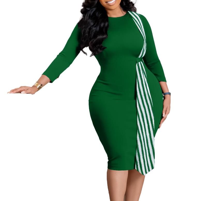 African Dresses For Women Autumn Dashiki Bodycon Midi Dress African Clothes Fashion Elegant Dresses Ladies Africa Clothing