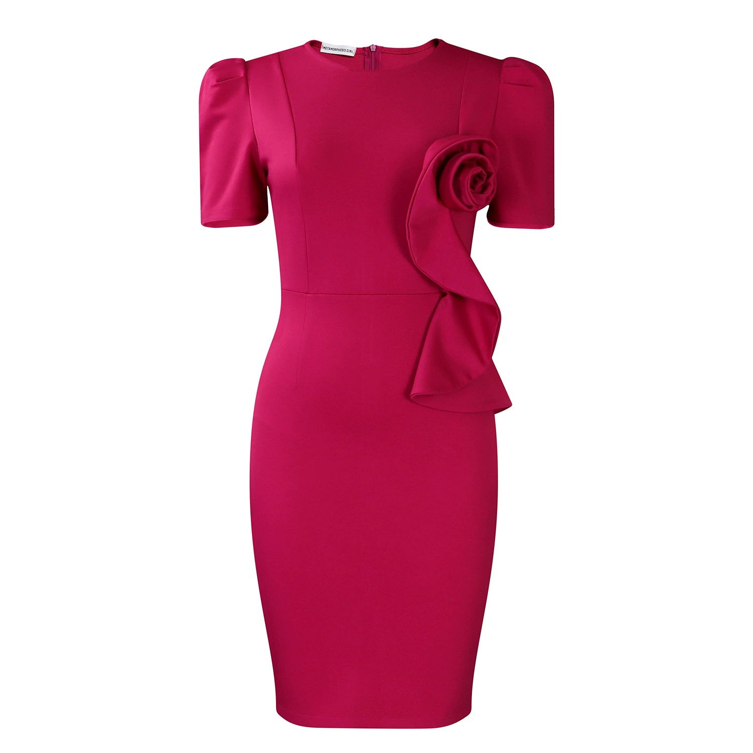 African Dresses for Women Elegant Spring Fashion Africa Short Sleeve Polyester Bodycon Midi Dress Outfits Ankara Dresses