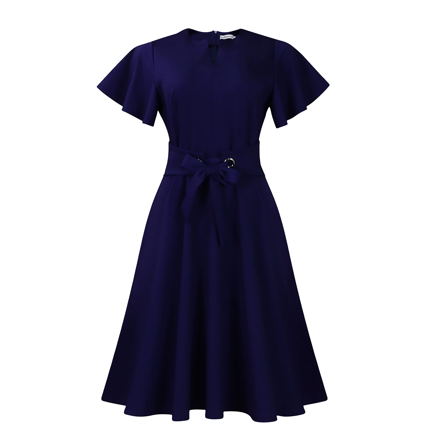 V Neck Short Sleeve Office Lady Mid Dresses for Women Fashion Evening Birthday Elegant A Line Loose Bandage Robe