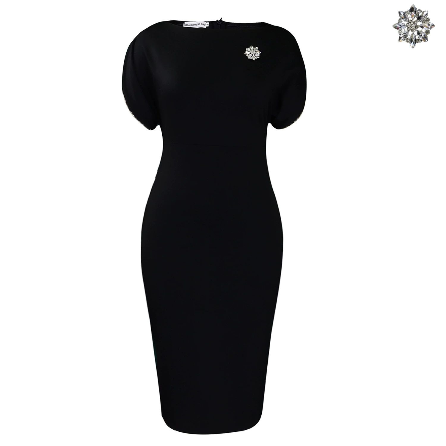 Elegant Office Work Dress Women Fashion O Neck Short Sleeve High Waist Bodycon Midi Dresses Prom Party Evening Clubwear