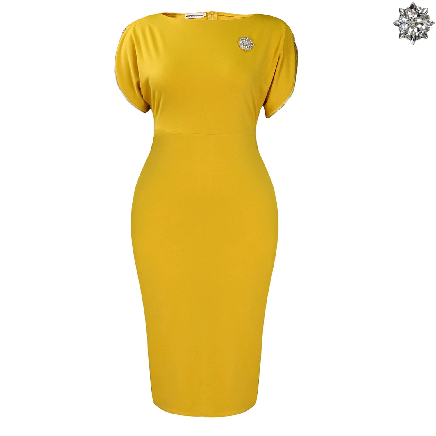 Elegant Office Work Dress Women Fashion O Neck Short Sleeve High Waist Bodycon Midi Dresses Prom Party Evening Clubwear
