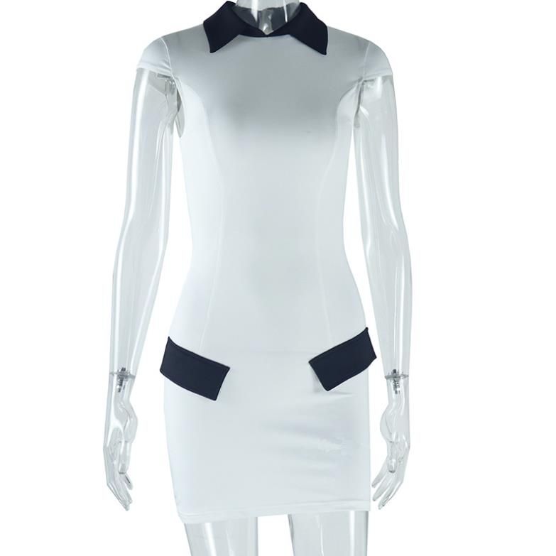 Elegant Fashion A-line Mini Dress Women Collar Cap Sleeve Pockets Patchwork Sheath High Waist Party Club Short Dresses
