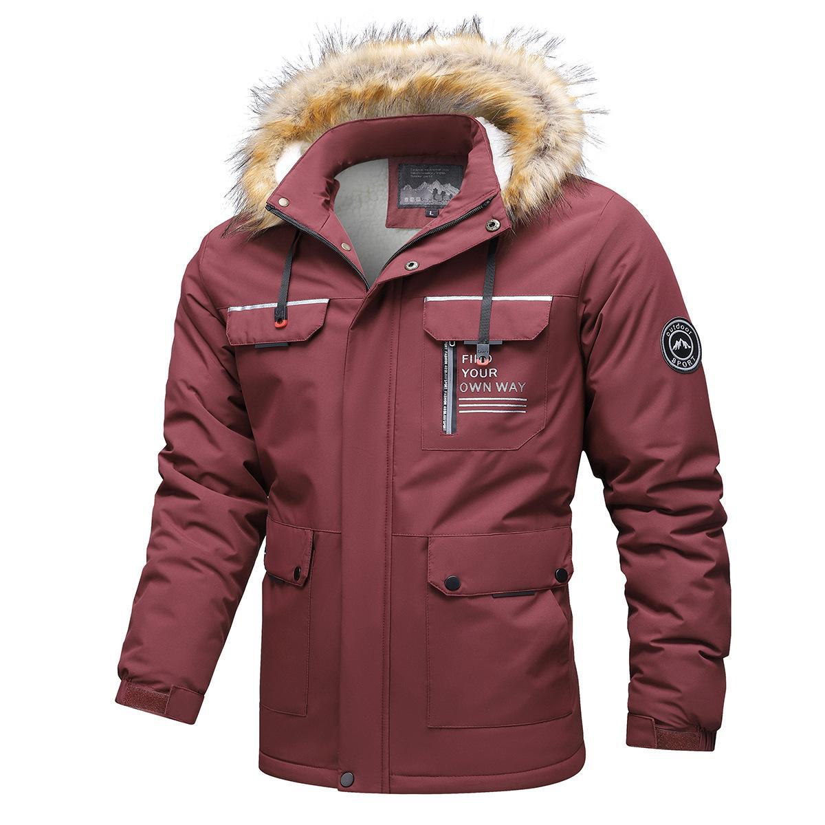 Men Hooded Parkas Winter Jacket Cotton Padded Warm Coat Long Hooded Jacket Male Fashion Casual Youth Thick Coat Clothing