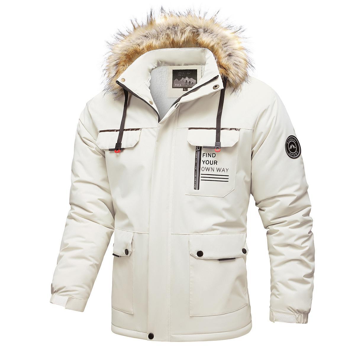 Men Hooded Parkas Winter Jacket Cotton Padded Warm Coat Long Hooded Jacket Male Fashion Casual Youth Thick Coat Clothing