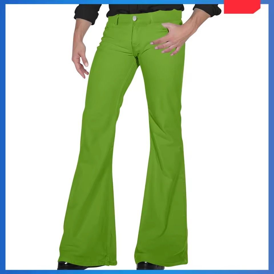 Men's Retro Flared Pants Stylish Vintage Trousers for Summer Comfortable Loose Fit for Dancing New Twill Design Pants