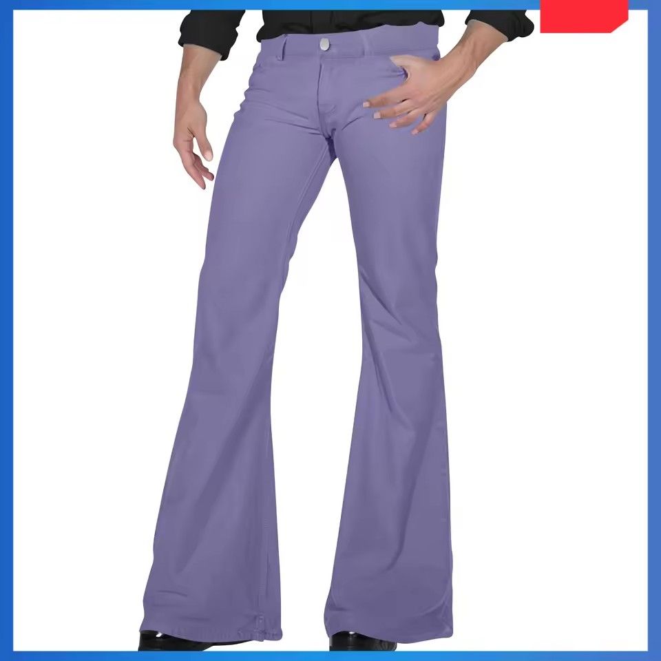 Men's Retro Flared Pants Stylish Vintage Trousers for Summer Comfortable Loose Fit for Dancing New Twill Design Pants