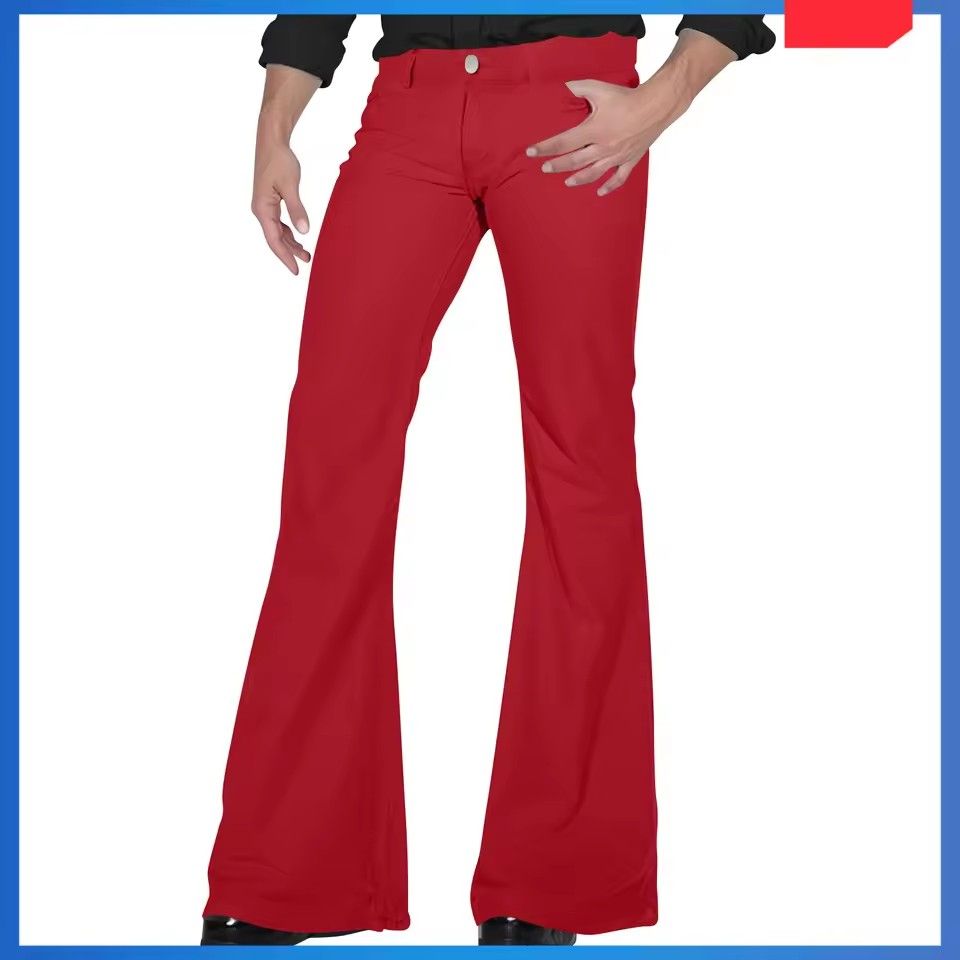 Men's Retro Flared Pants Stylish Vintage Trousers for Summer Comfortable Loose Fit for Dancing New Twill Design Pants