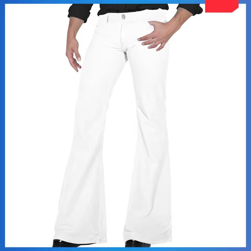 Men's Retro Flared Pants Stylish Vintage Trousers for Summer Comfortable Loose Fit for Dancing New Twill Design Pants