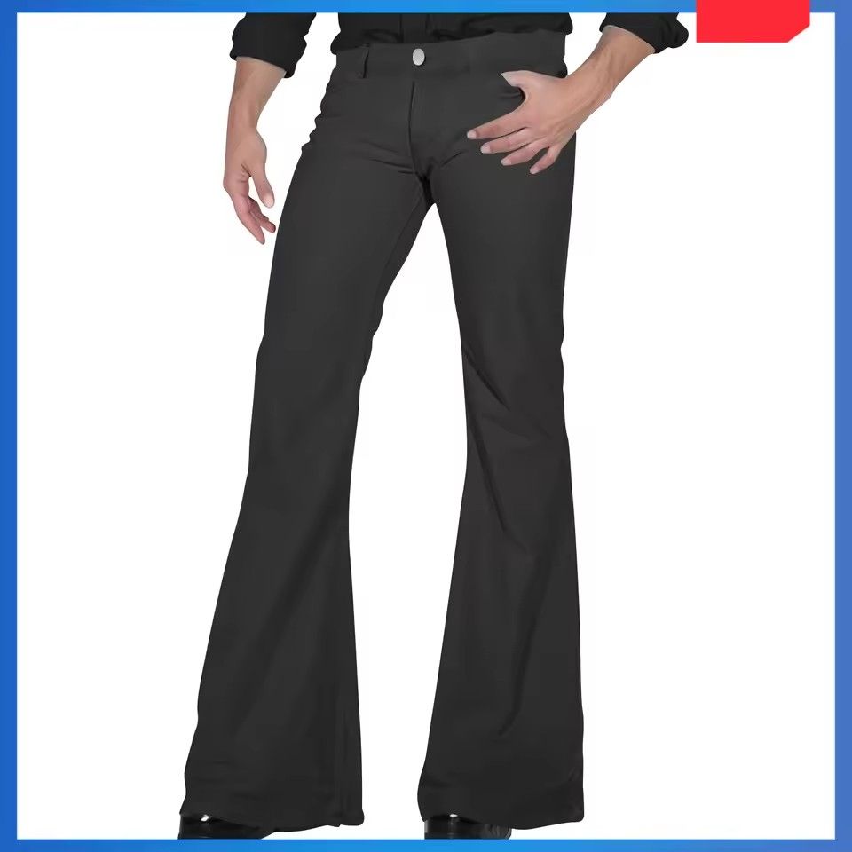 Men's Retro Flared Pants Stylish Vintage Trousers for Summer Comfortable Loose Fit for Dancing New Twill Design Pants