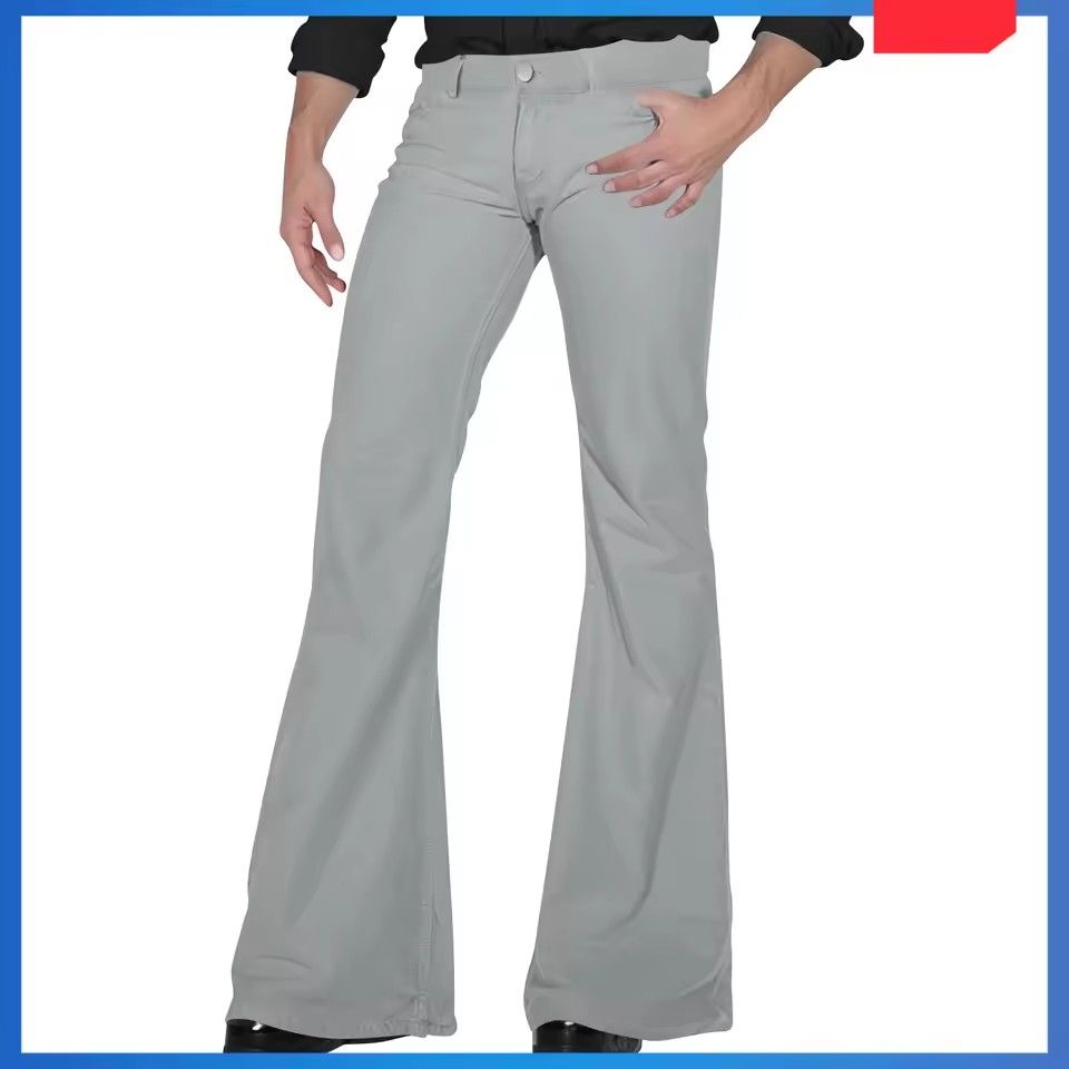 Men's Retro Flared Pants Stylish Vintage Trousers for Summer Comfortable Loose Fit for Dancing New Twill Design Pants