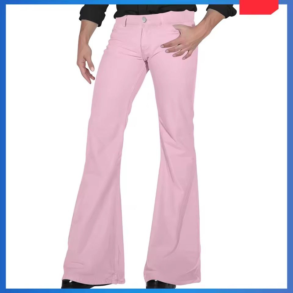 Men's Retro Flared Pants Stylish Vintage Trousers for Summer Comfortable Loose Fit for Dancing New Twill Design Pants