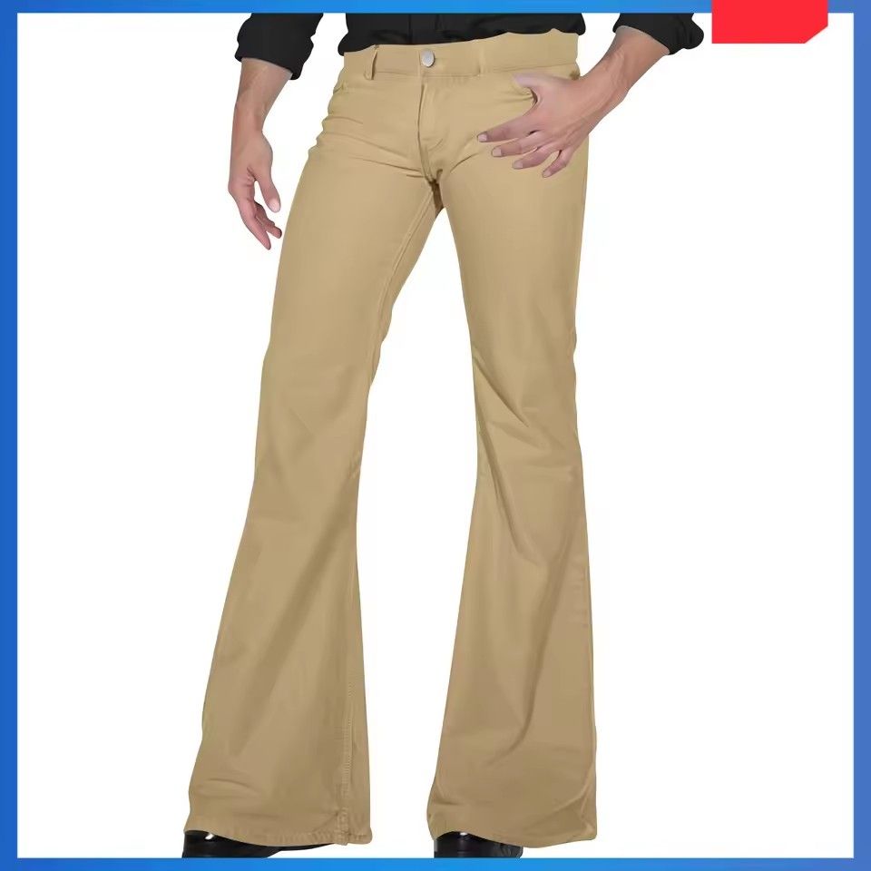 Men's Retro Flared Pants Stylish Vintage Trousers for Summer Comfortable Loose Fit for Dancing New Twill Design Pants