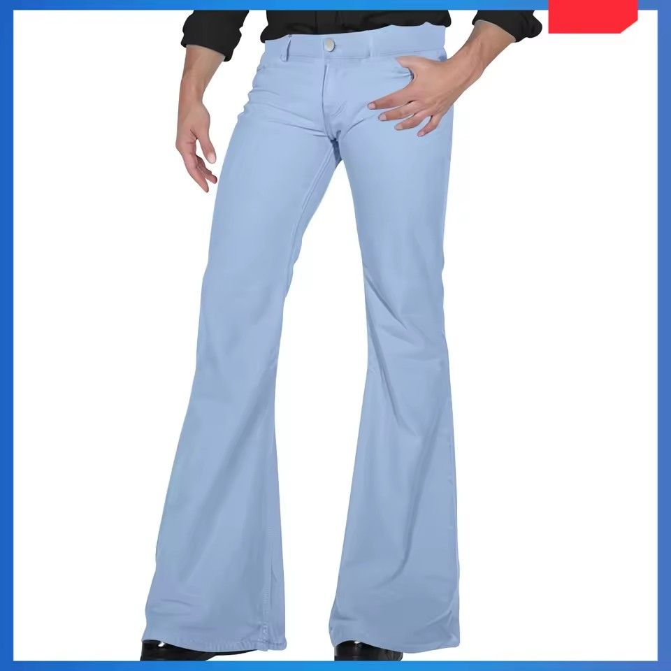 Men's Retro Flared Pants Stylish Vintage Trousers for Summer Comfortable Loose Fit for Dancing New Twill Design Pants