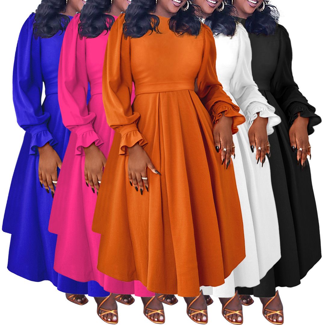 XL-5XL African Plus Size Dresses for Women Autumn Fashion Long Sleeve Polyester Long Maxi Dress Gowns Dashiki African Clothes
