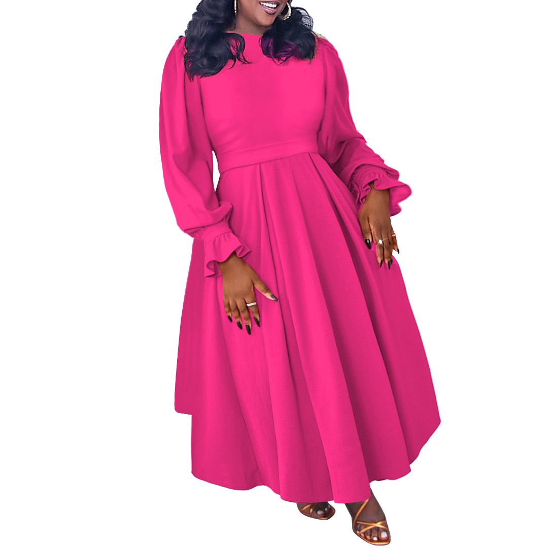 XL-5XL African Plus Size Dresses for Women Autumn Fashion Long Sleeve Polyester Long Maxi Dress Gowns Dashiki African Clothes