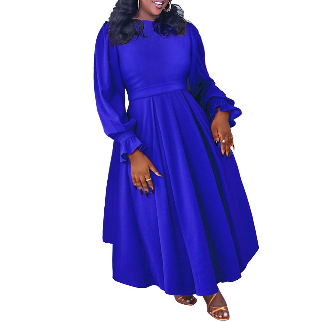 XL-5XL African Plus Size Dresses for Women Autumn Fashion Long Sleeve Polyester Long Maxi Dress Gowns Dashiki African Clothes