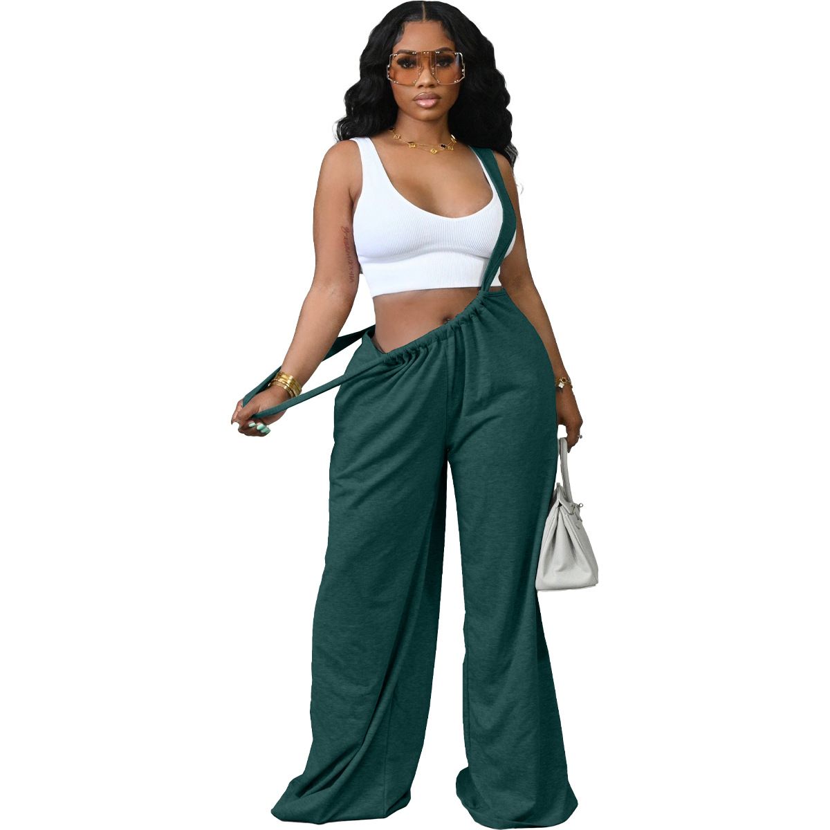 Casual long pants with hip-hop sports straps Rompers Women's Bottoms fashion women's trousers Jumpsuits