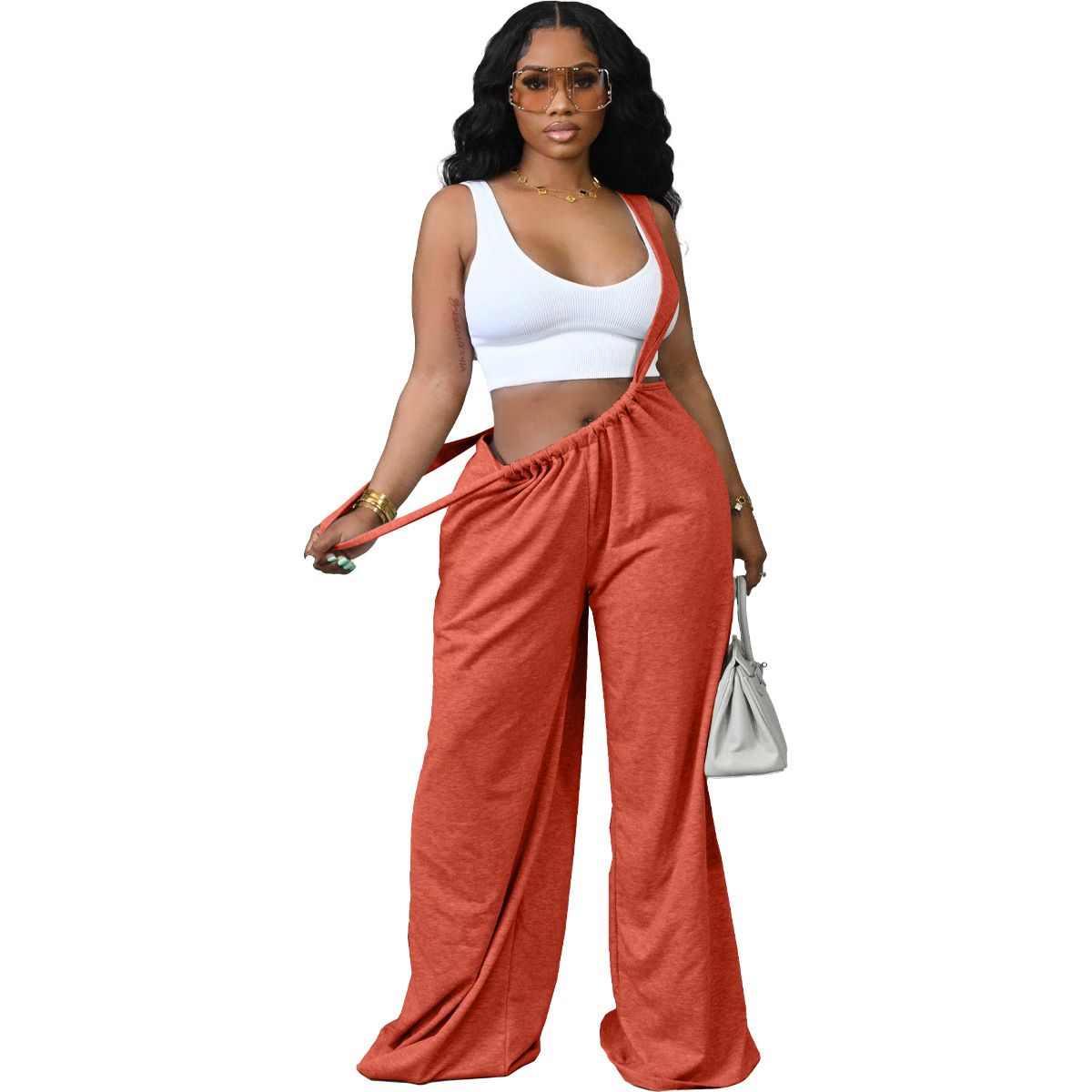 Casual long pants with hip-hop sports straps Rompers Women's Bottoms fashion women's trousers Jumpsuits