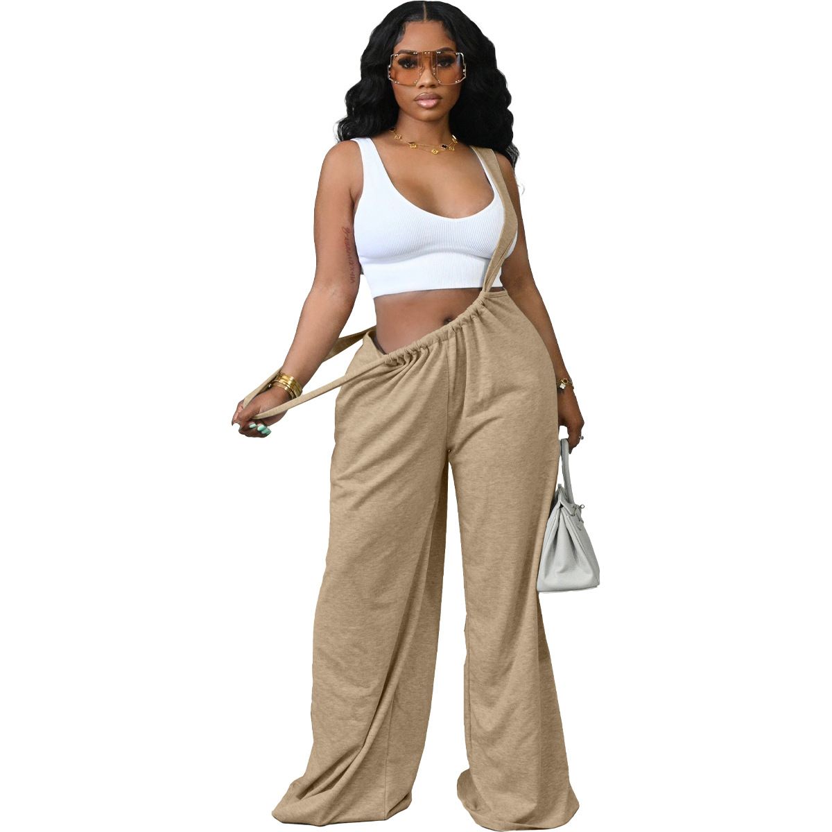 Casual long pants with hip-hop sports straps Rompers Women's Bottoms fashion women's trousers Jumpsuits