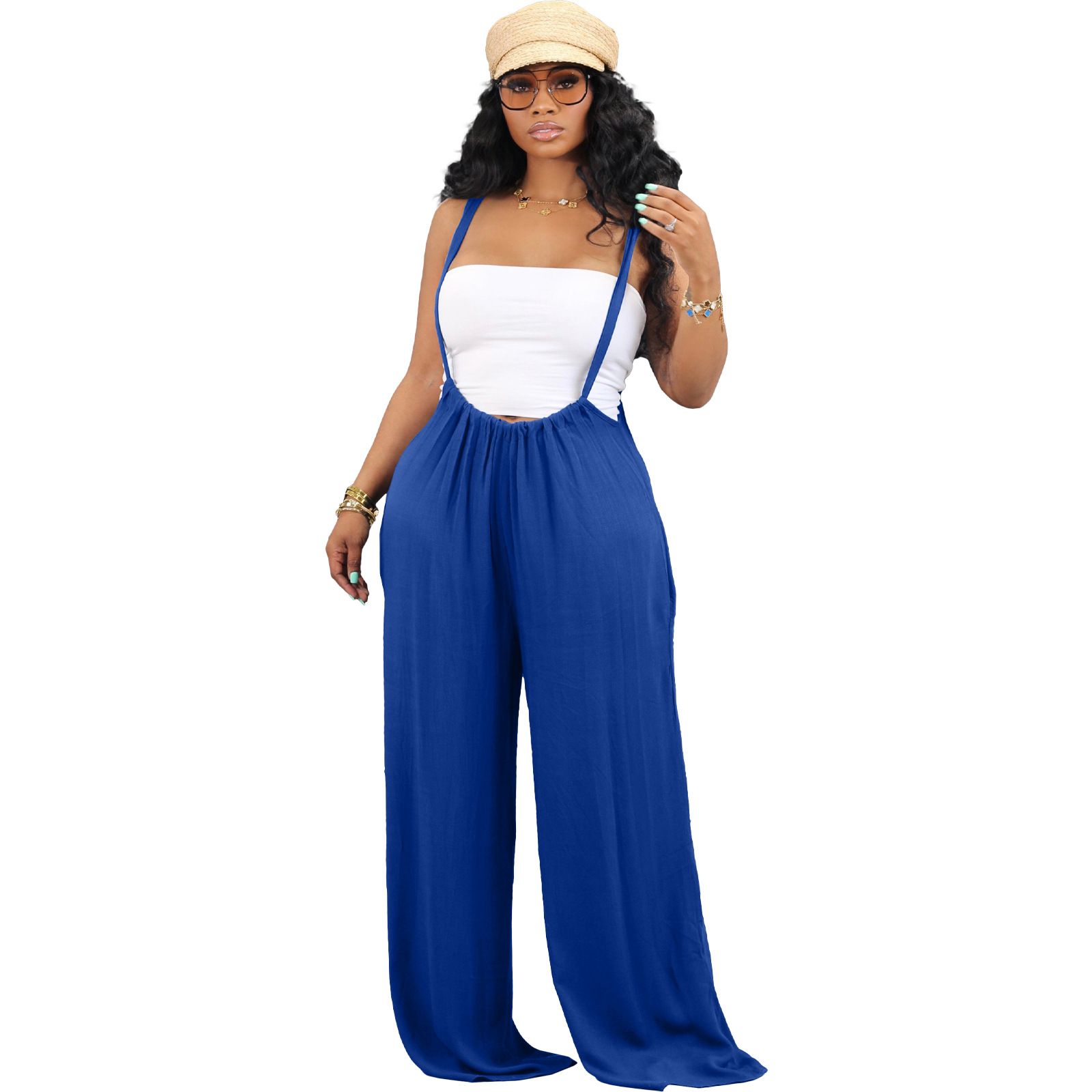 Casual long pants with hip-hop sports straps Rompers Women's Bottoms fashion women's trousers Jumpsuits
