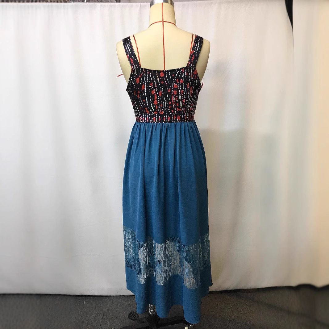 Vintage Elegant Strap Lace Splicing Irregular Party Dresses Summer Sexy V Neck Ethnic Hollow Out Tassels Mini Dress For Women