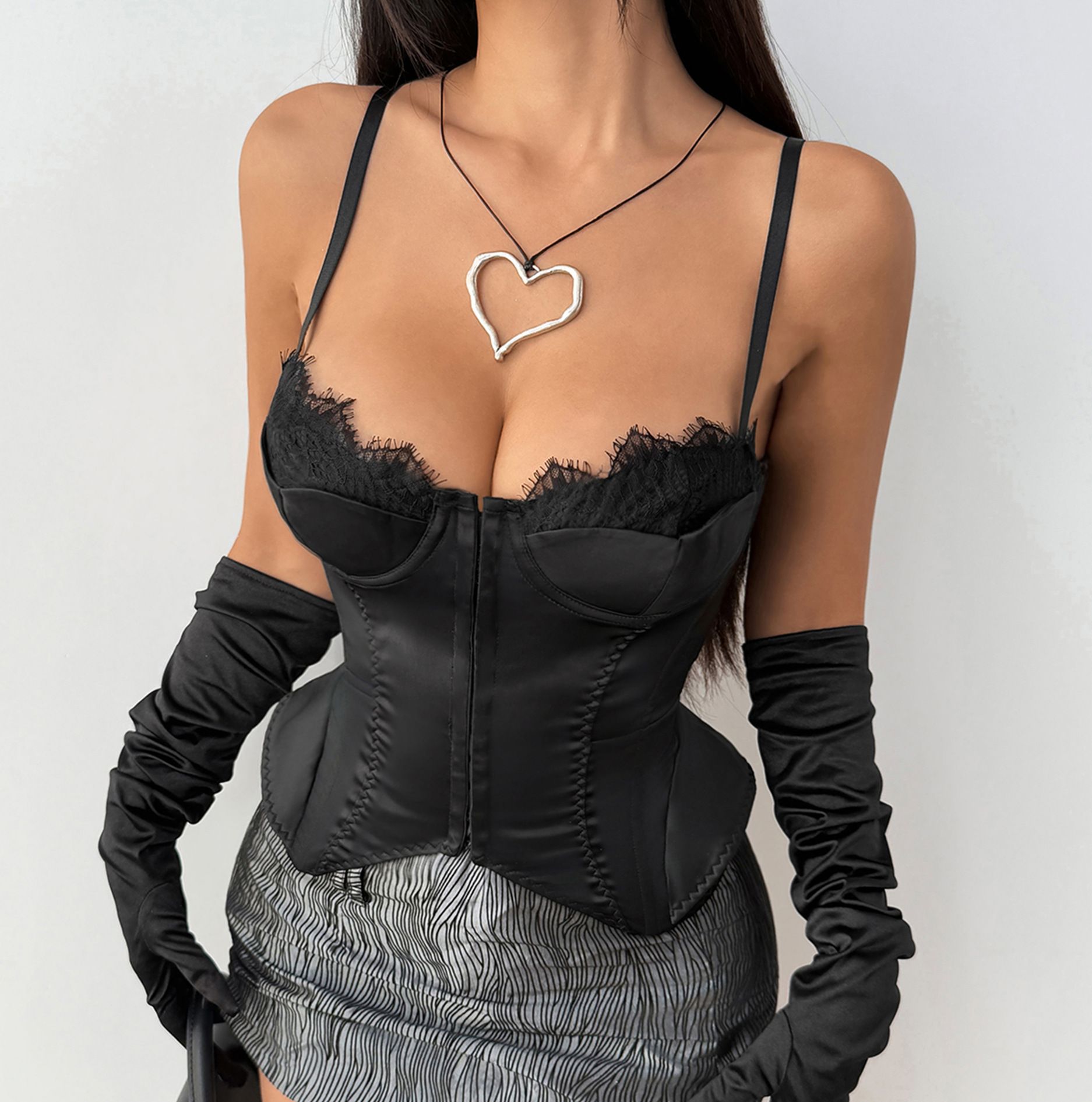 Irregular Hem Corset Crop Tops Women Elegant Lace Up Sleeveless Halter Sexy Bustier Camisole Streetwear Vest Slim Short Tank Top